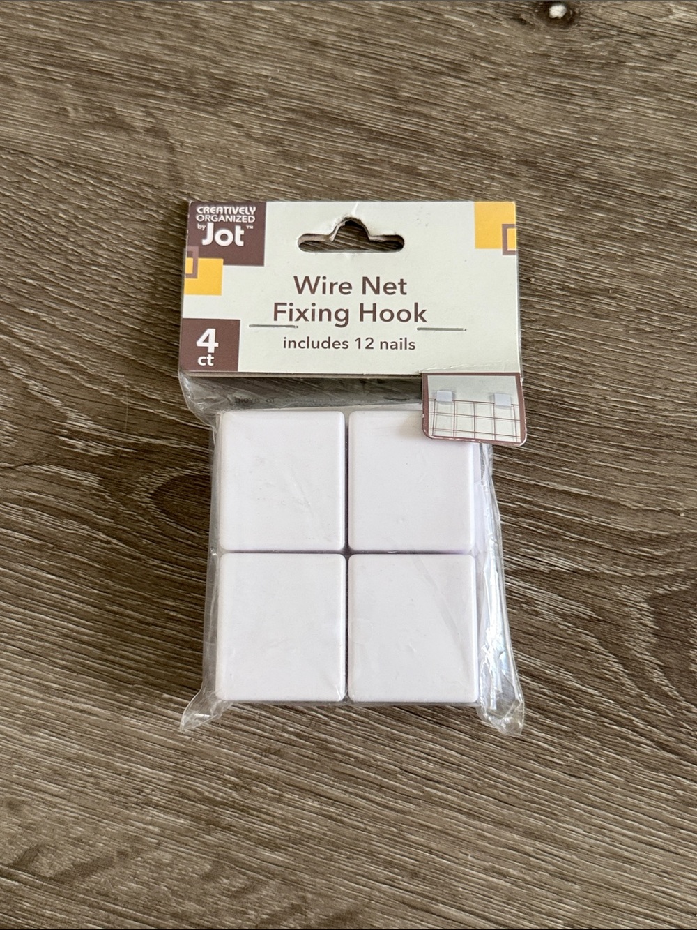 Jot | Wire Net Fixing Hook - White (4 ct)
